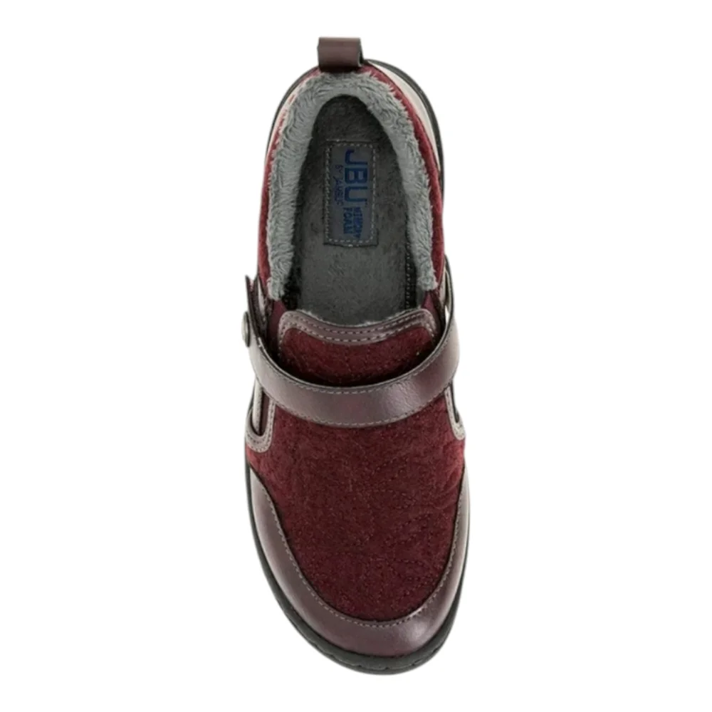JBU Jambu Slip On Tide Oxford Wine Red Women Size 6.5 Faux Fur